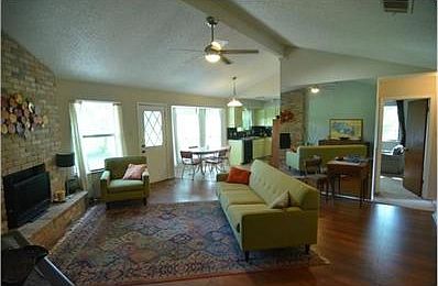 Living room with fireplace