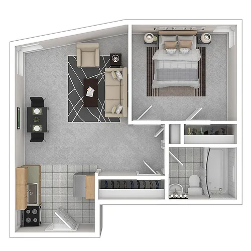 Floor plan 1 BEDROOM A