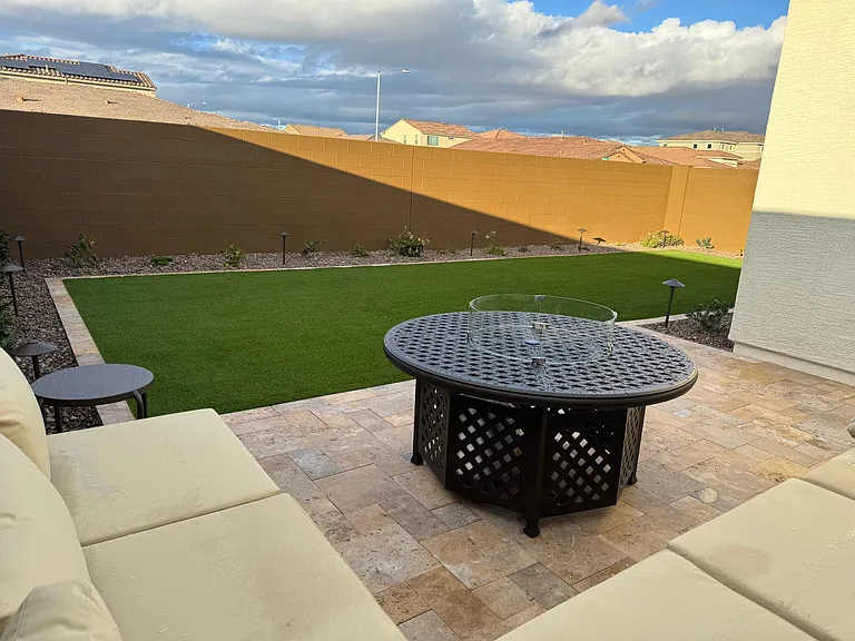 Closeup of fire pit