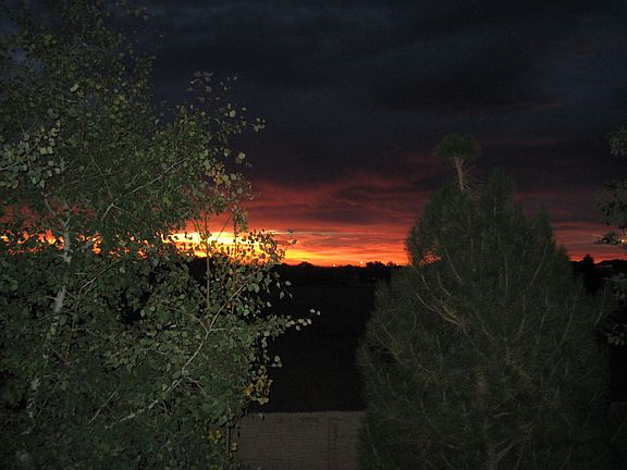 Early morning sunrise as seen from kitchen