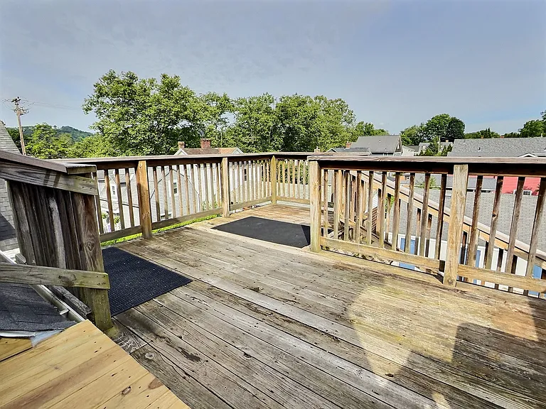 Deck with access to back yard.