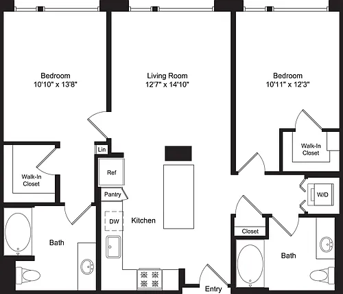 Floor plan Two Bed B1 - Alt