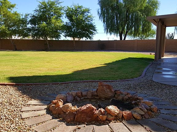 Fire pit in back garden