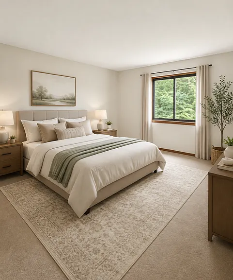 Master bedroom virtually staged