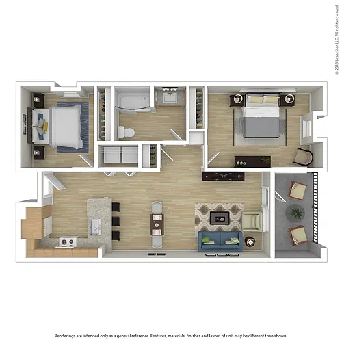 Floor plan 2 Bedroom 1 Bath