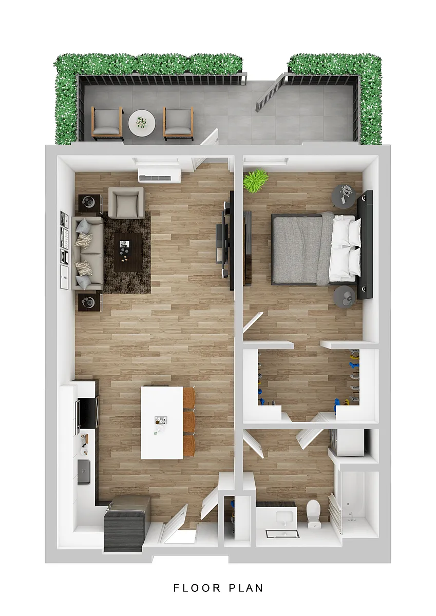 Floor plan Broadrock - 1 Bed A Patio