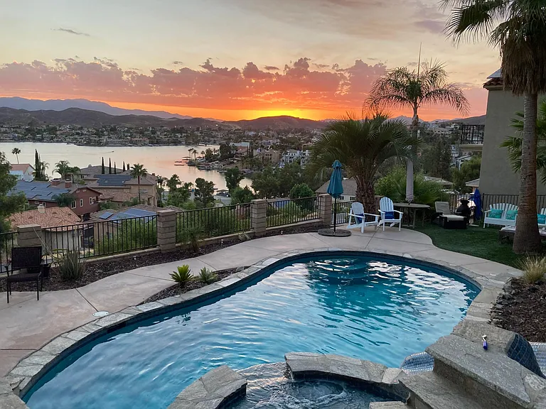 Enjoy the pool while watching the sunset.