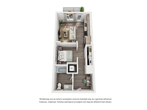 Floor plan JR 1 Bedroom A3 a