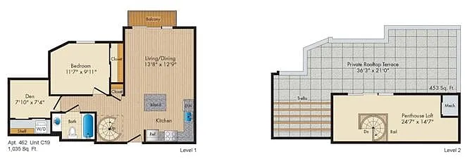 Floor plan Style C19 Penthouse Den