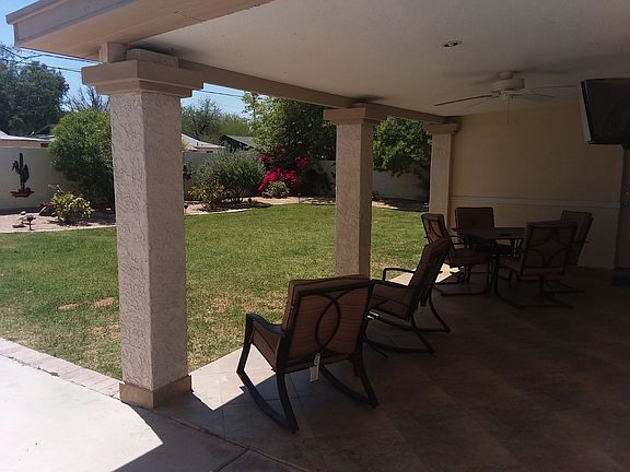 View from back patio to backyard.