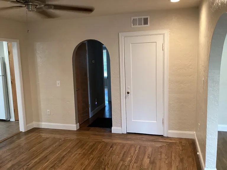 Dining room looking South. Closet door to HVAC and more storage!