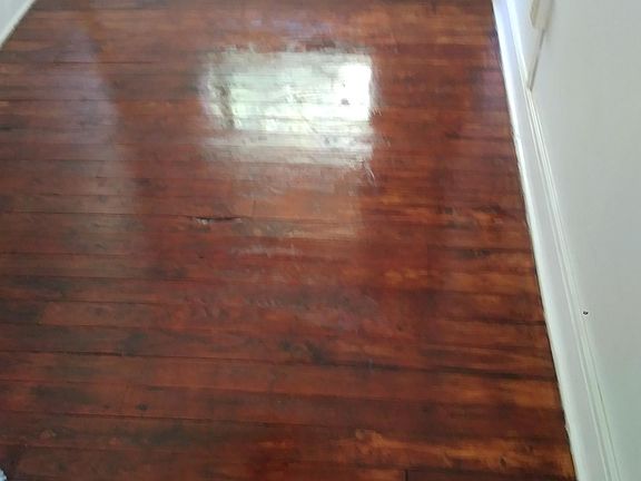 Newly refinished hardwood floors