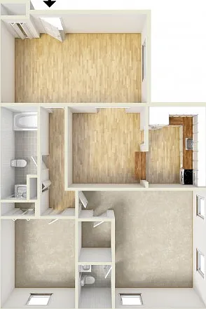 Two bedroom floor plan Two bedroom floor plan