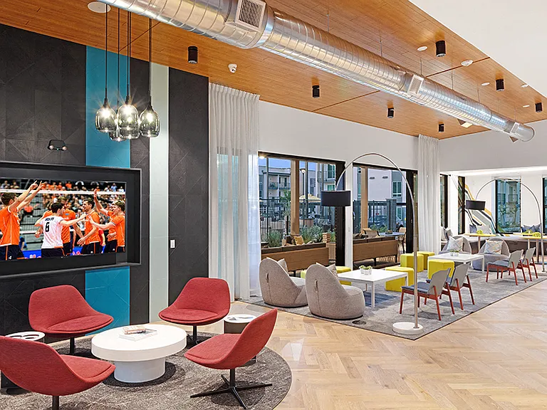 Our resident lounge includes a 75-inch TV