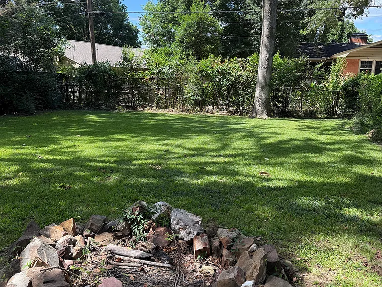 Fenced in backyard