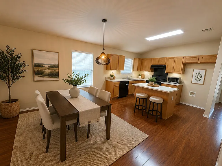 Dining/Kitchen- virtually staged