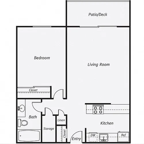 Floor plan One Bedroom One Bathroom