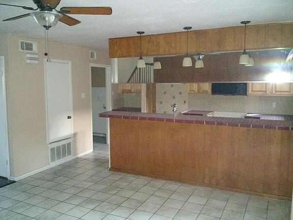 Kitchen and living area.