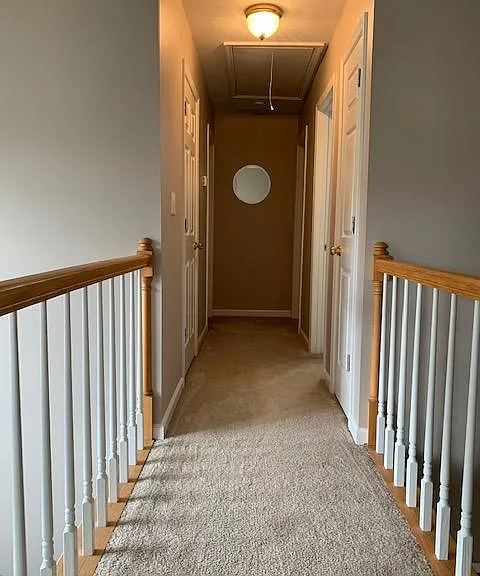 Upstairs hallway to bed and bath