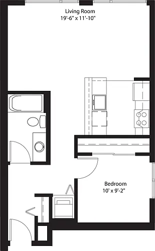 Floor plan 1 Bedroom B