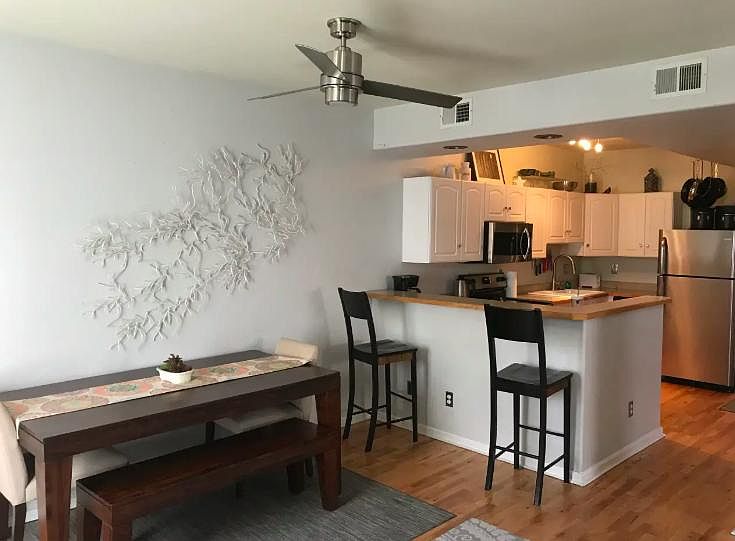 View from the front entry door. Bright airy space with open layout.
