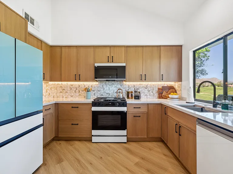 Kitchen overlooking the golf course