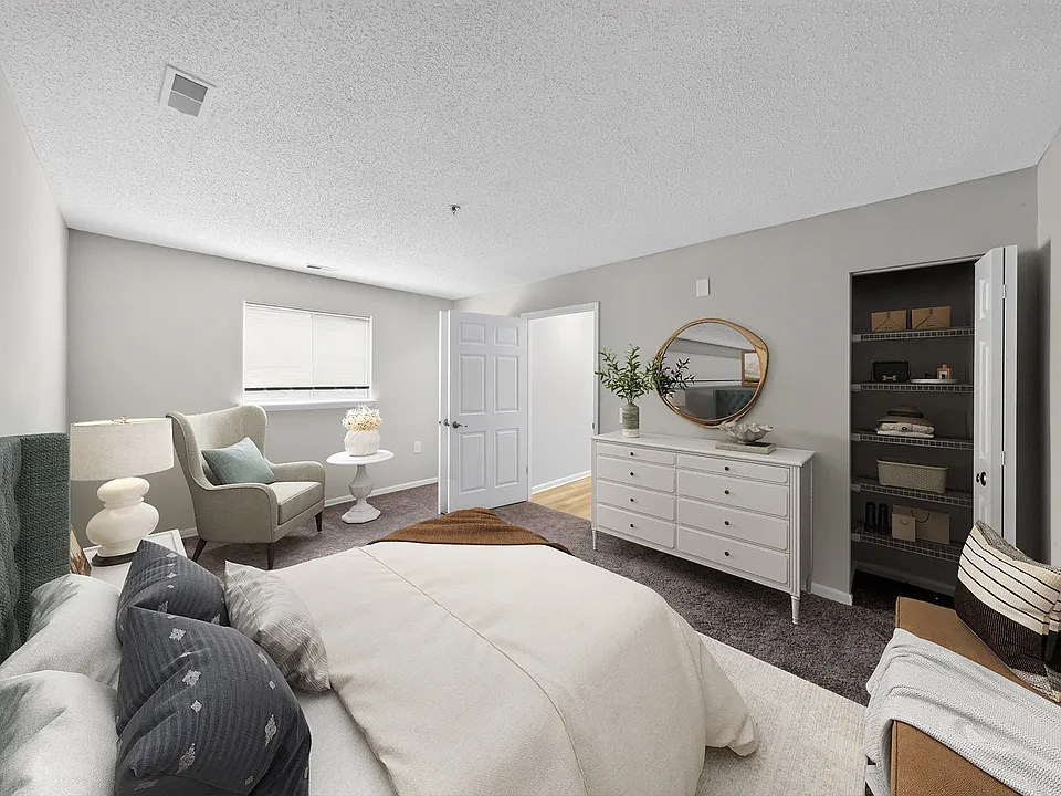Elevate your lifestyle at Eagle Rock Apartments at Belcamp. This stylish bedroom offers a serene retreat with modern finishes and abundant natural light. Ideal for relaxation and comfort, it''s the perfect place to call home. Schedule a tour today!