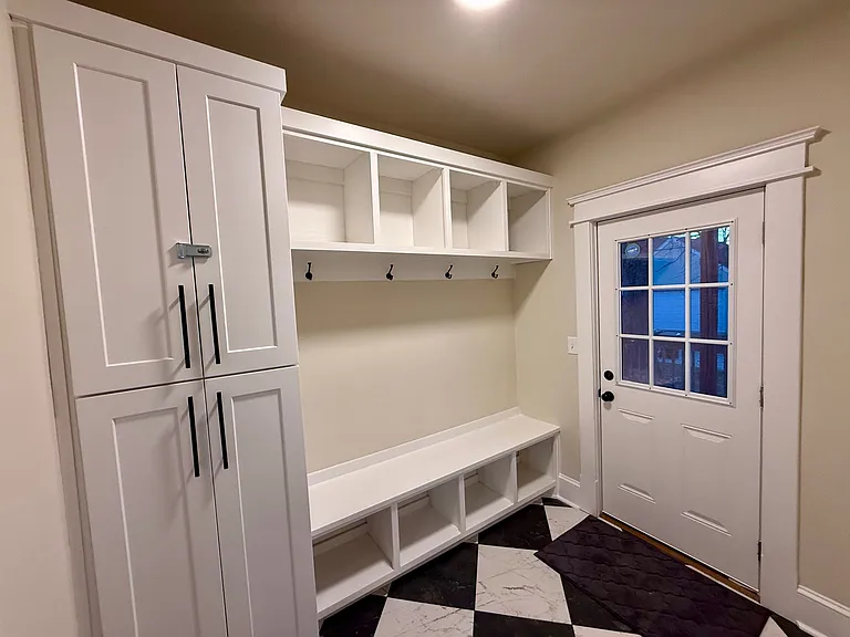 Mudroom offers great storage for coats, backpacks, shoes etc. Huge pantry offers additional food and supplies storage