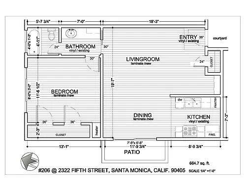 Floor plan 206 - 1X1