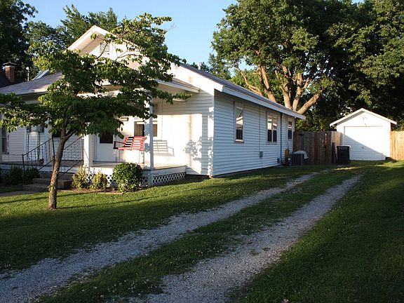 Side of home and garage