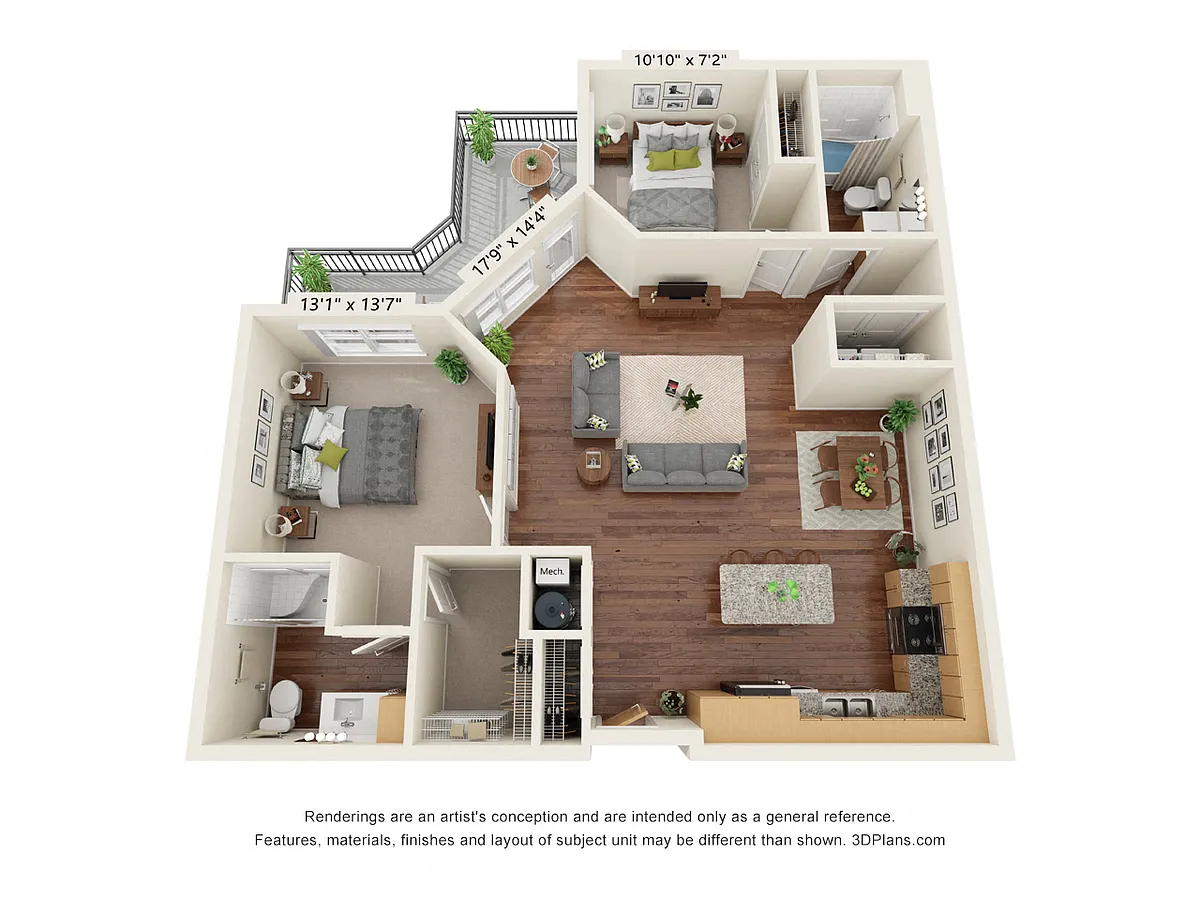 Floor plan Two Bedroom B2