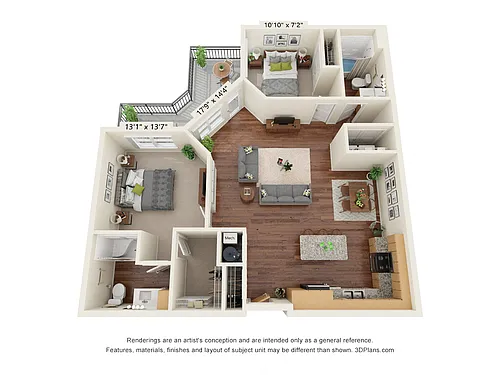 Floor plan Two Bedroom B2