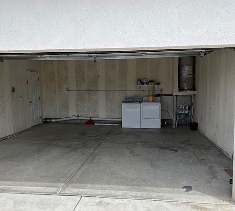 2 car garage with washer dryer