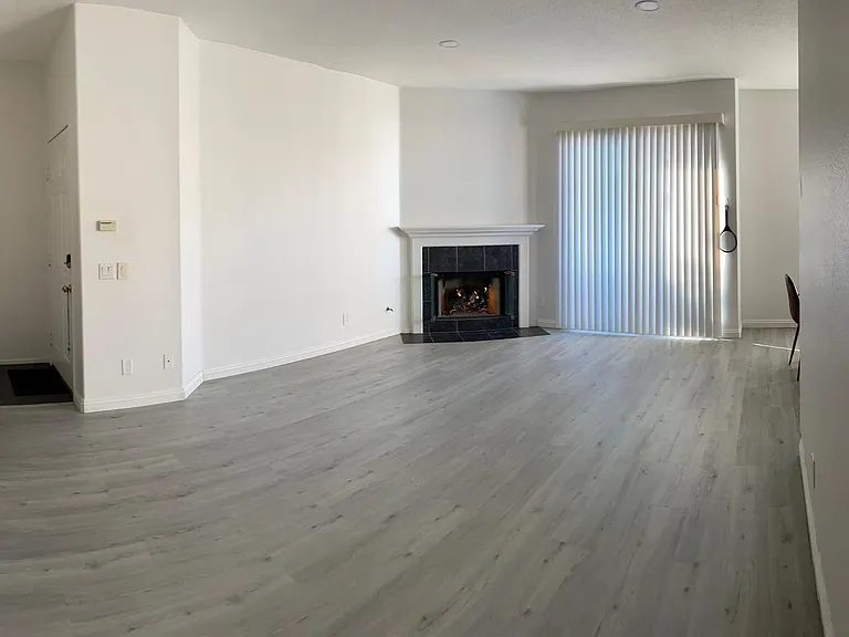 Living room and fireplace