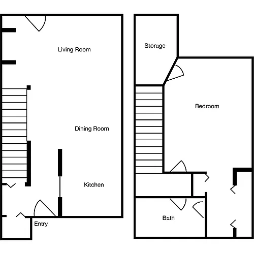 Floor plan 1 Bedroom 1 Bathroom Townhome