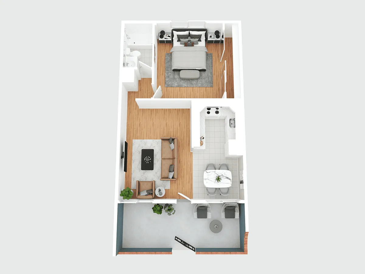 Floor plan Large 1 Bedroom