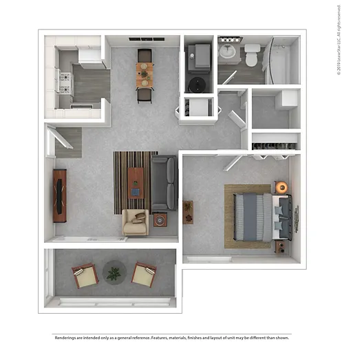 Floor plan 1 Bedroom - Renovated