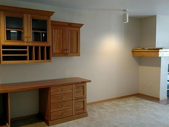 built in desk in living room