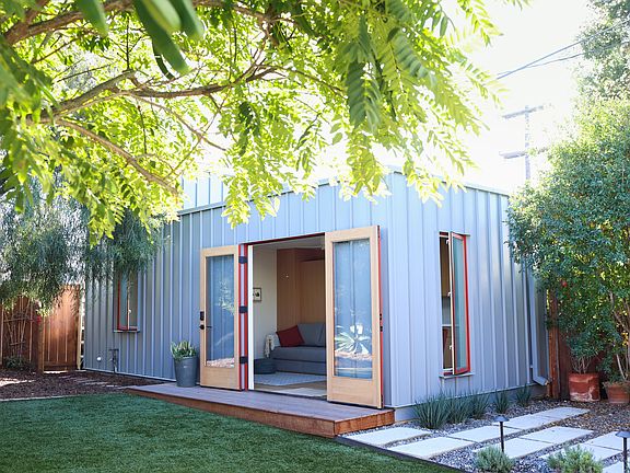 Enter the ADU from a small deck.