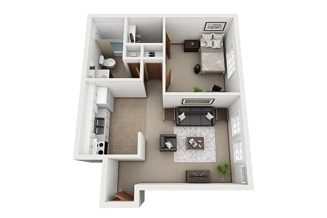Floor plan 1 BA 1 BA - Timber - Straight
