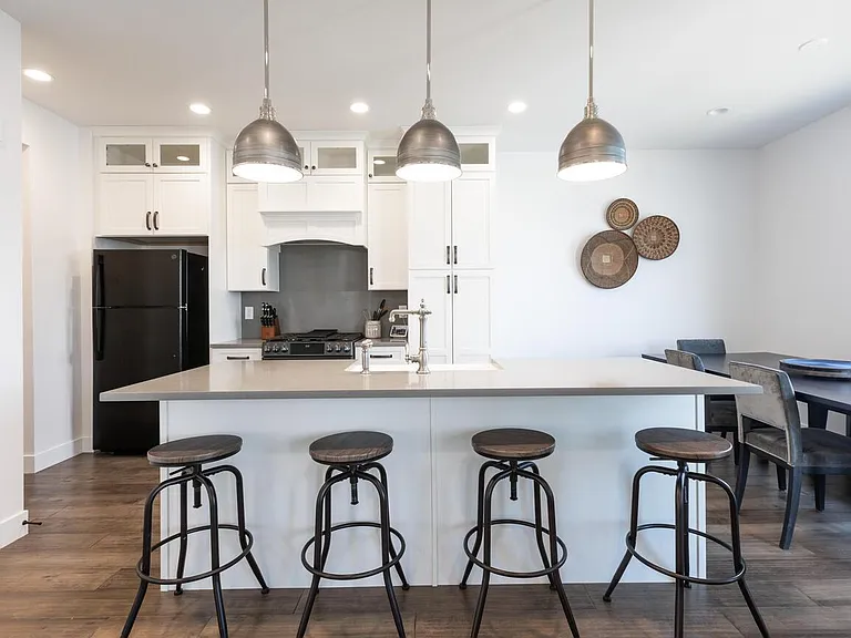 Kitchen with Large Island plus dining area - view from Living room. this is an open floor plan.