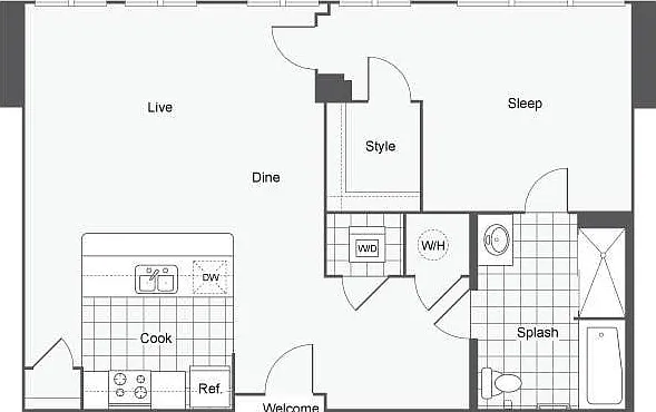 Bellevue 1/1 Floor Plan Bellevue 1/1 Floor Plan
