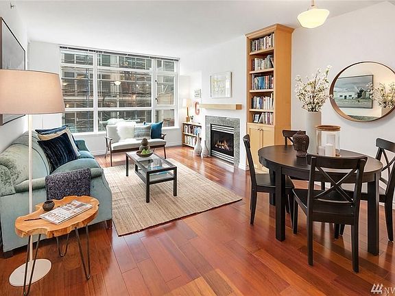 Open floor plan showcasing the hardwood floors.
