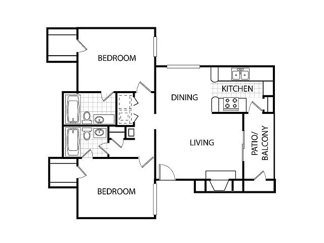 Floor plan 2 bed 2 bath