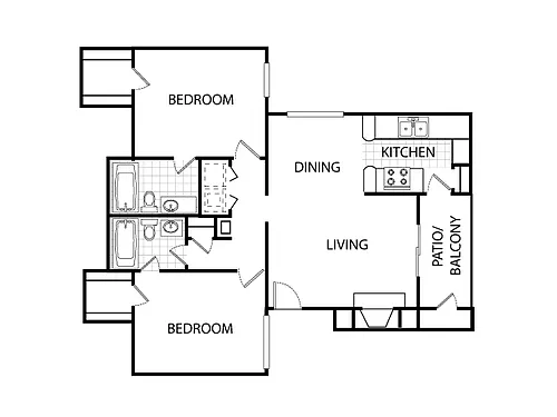 Floor plan 2 bed 2 bath