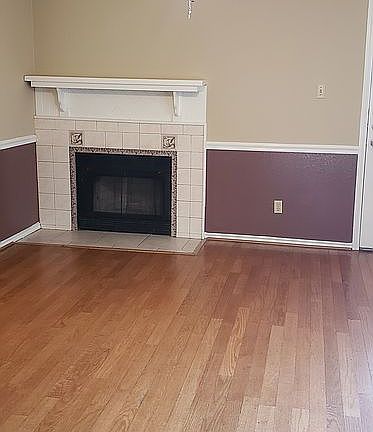 Living room with fireplace.