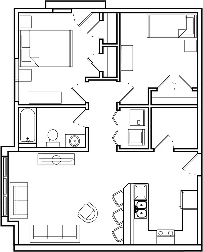 Floor plan 2X1 L