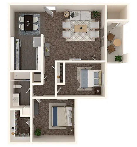 Floor plan 2 Bed 1 Bath