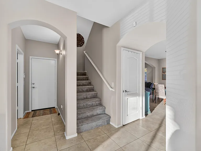 Garage door and stairs