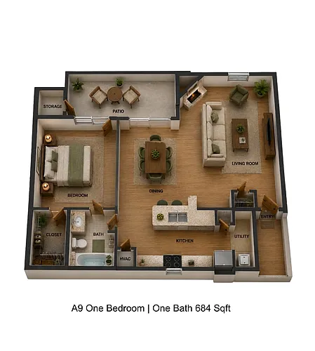 Floor plan 2 bedroom 1 bath
